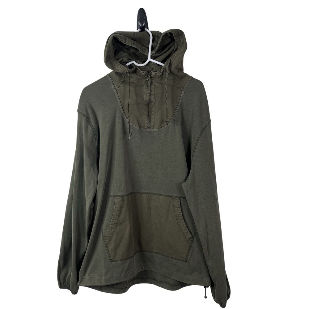 Wallace & Barnes half-zip anorak hoodie in cotton & nylon Size M Green